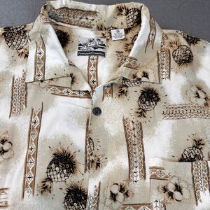 Pineapple Connection Mens Hawaiian Tropical Shirt Brown Pineapples  SZ 3XL